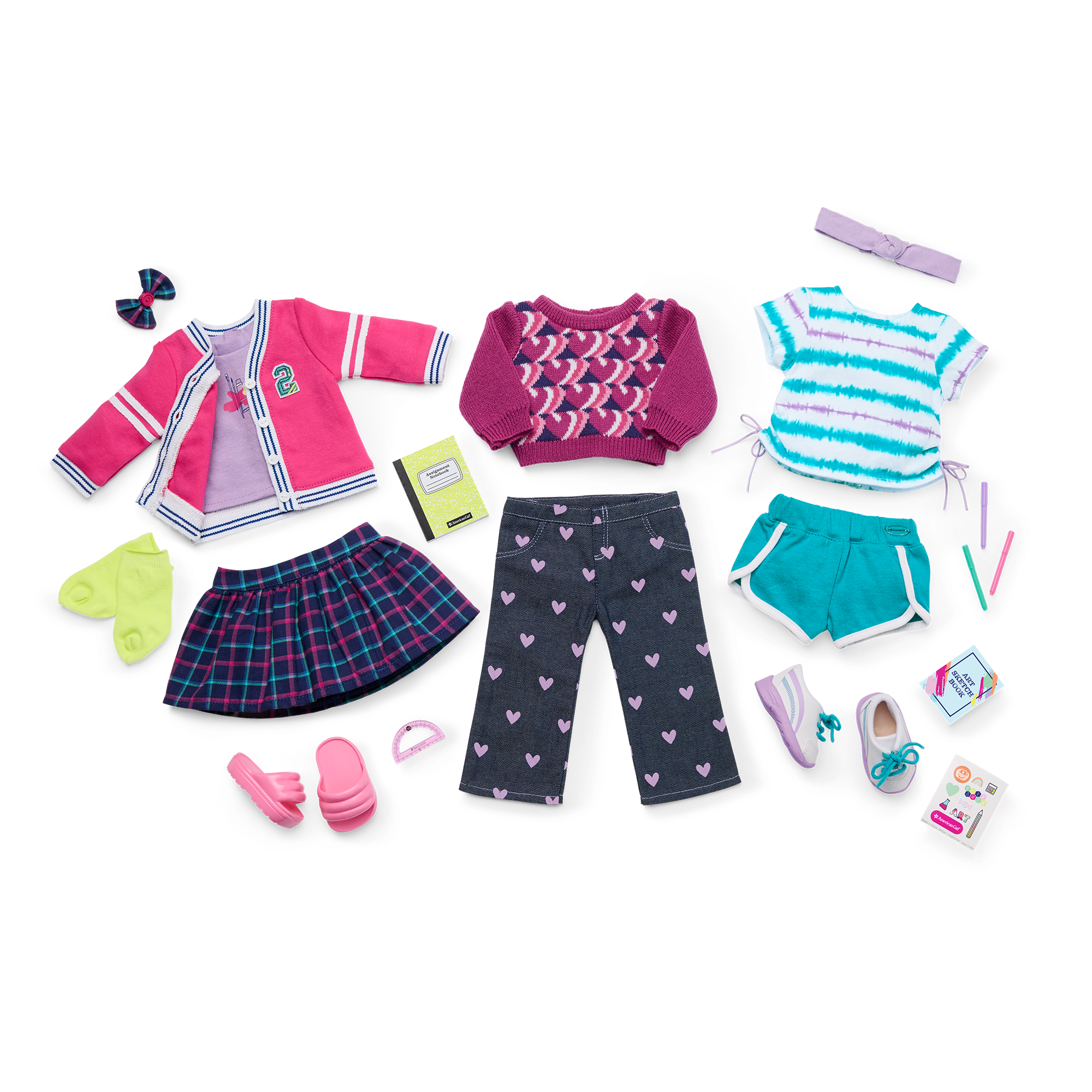 School-Day Style Outfit Set for 18-inch Dolls