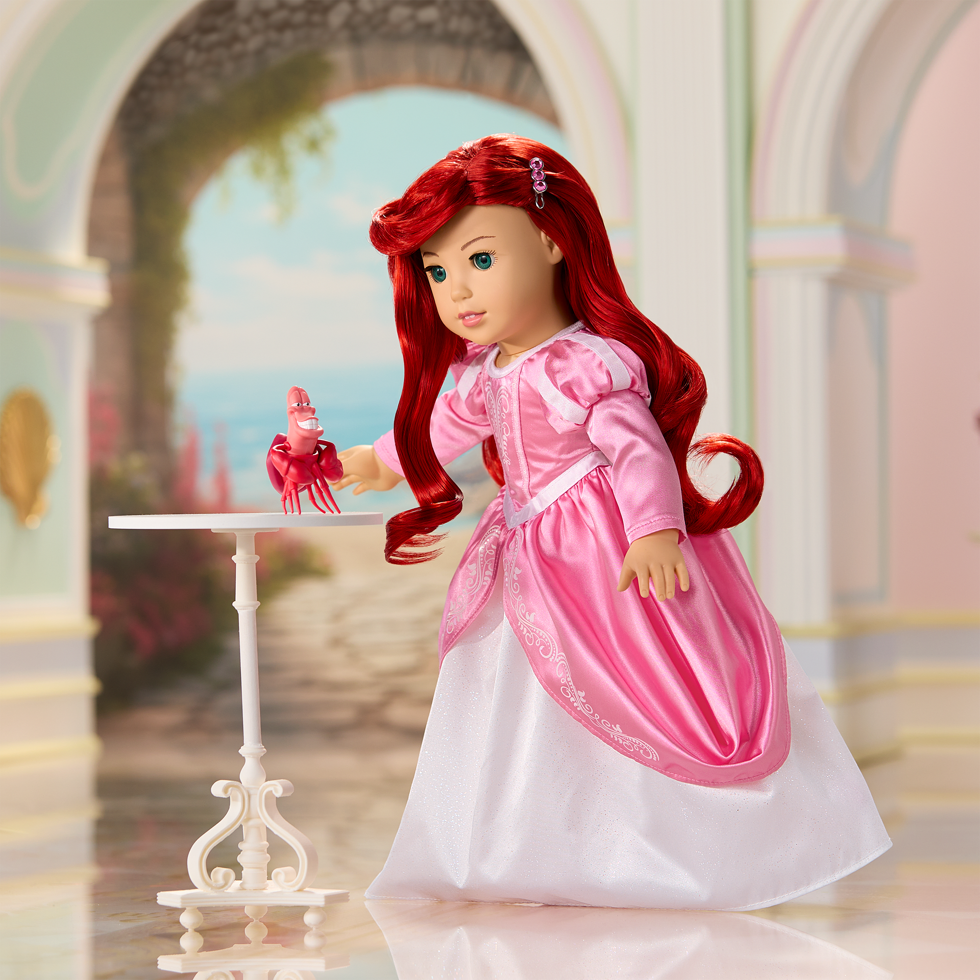 American Girl Disney Princess Ariel Castle Ball Gown. Sebastian & Accessories for 18-inch Dolls - Image 10