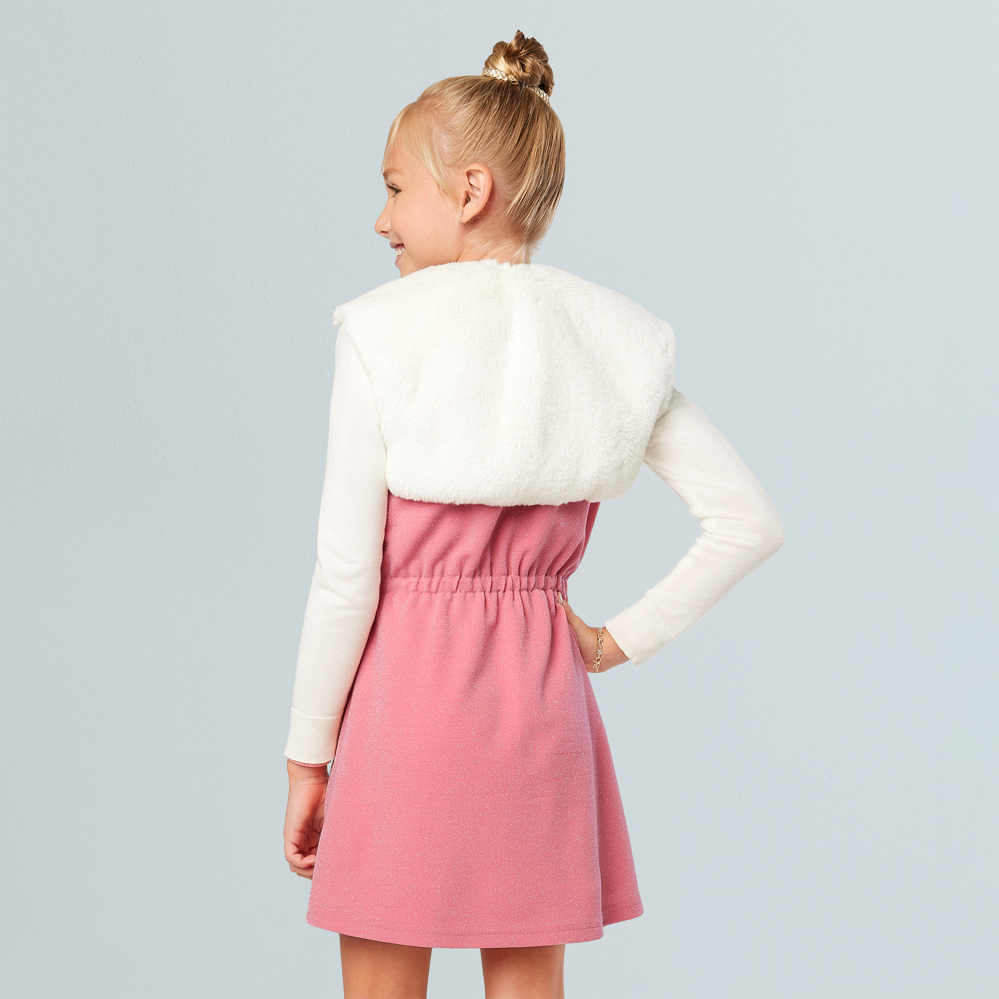 American Girl x Something Navy Frosty Faux-Fur Shrug for Girls - Image 7