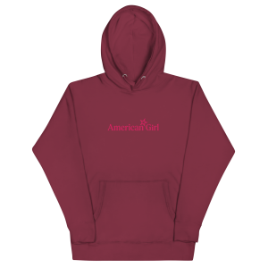 American Girl Burgundy Hoodie for Adults