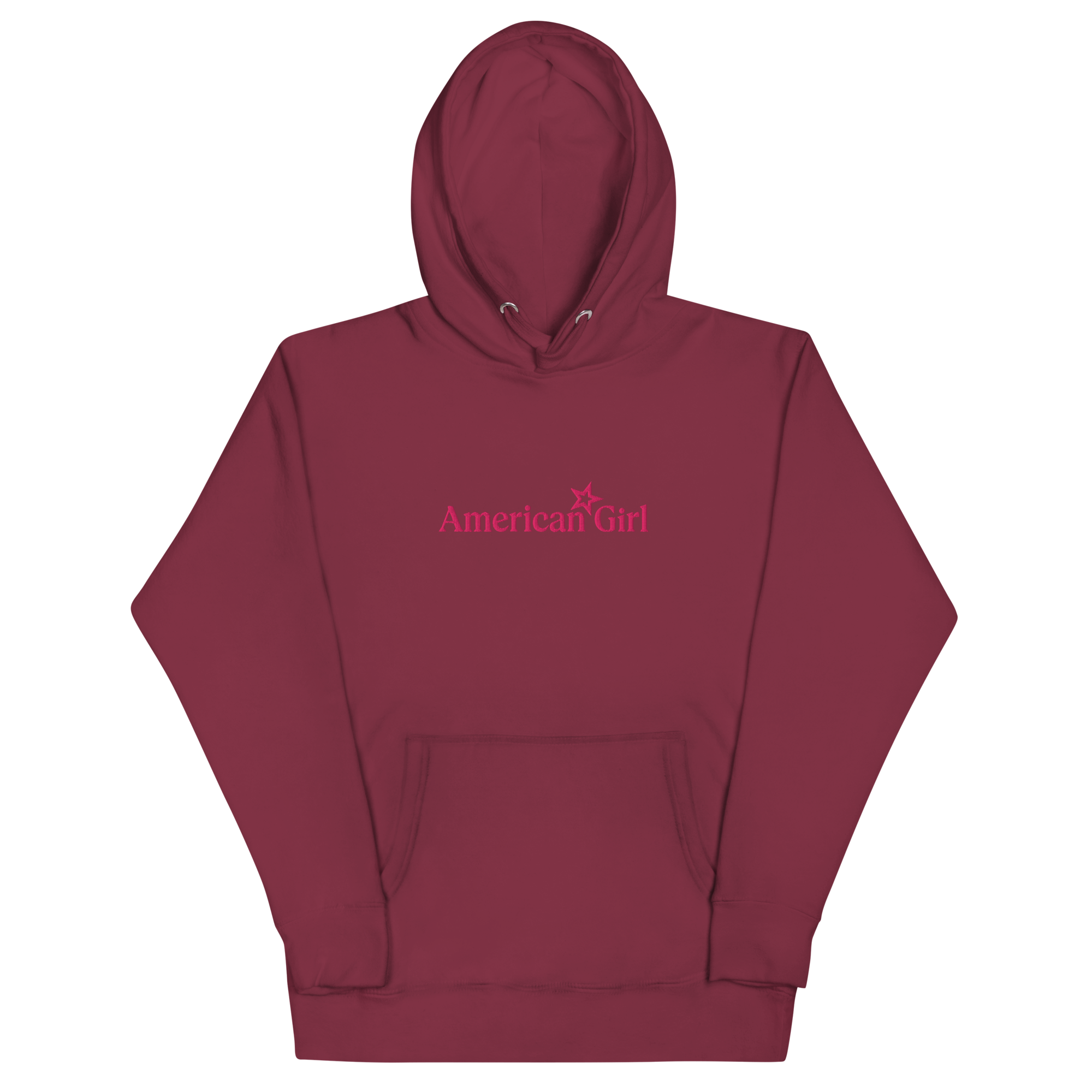 American Girl Burgundy Hoodie for Adults