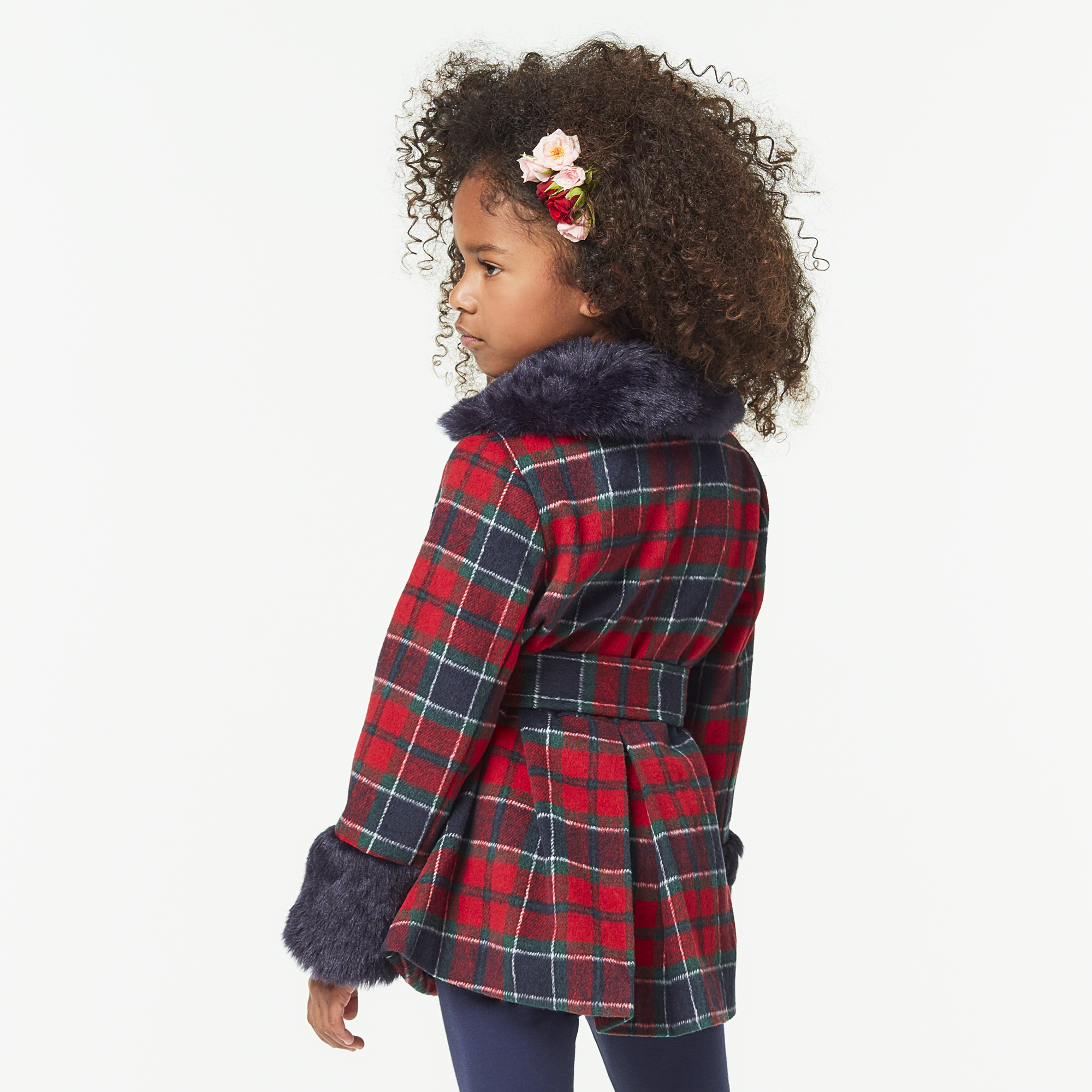 American Girl x Janie and Jack Fur-Trim Plaid Coat for Girls - Image 2