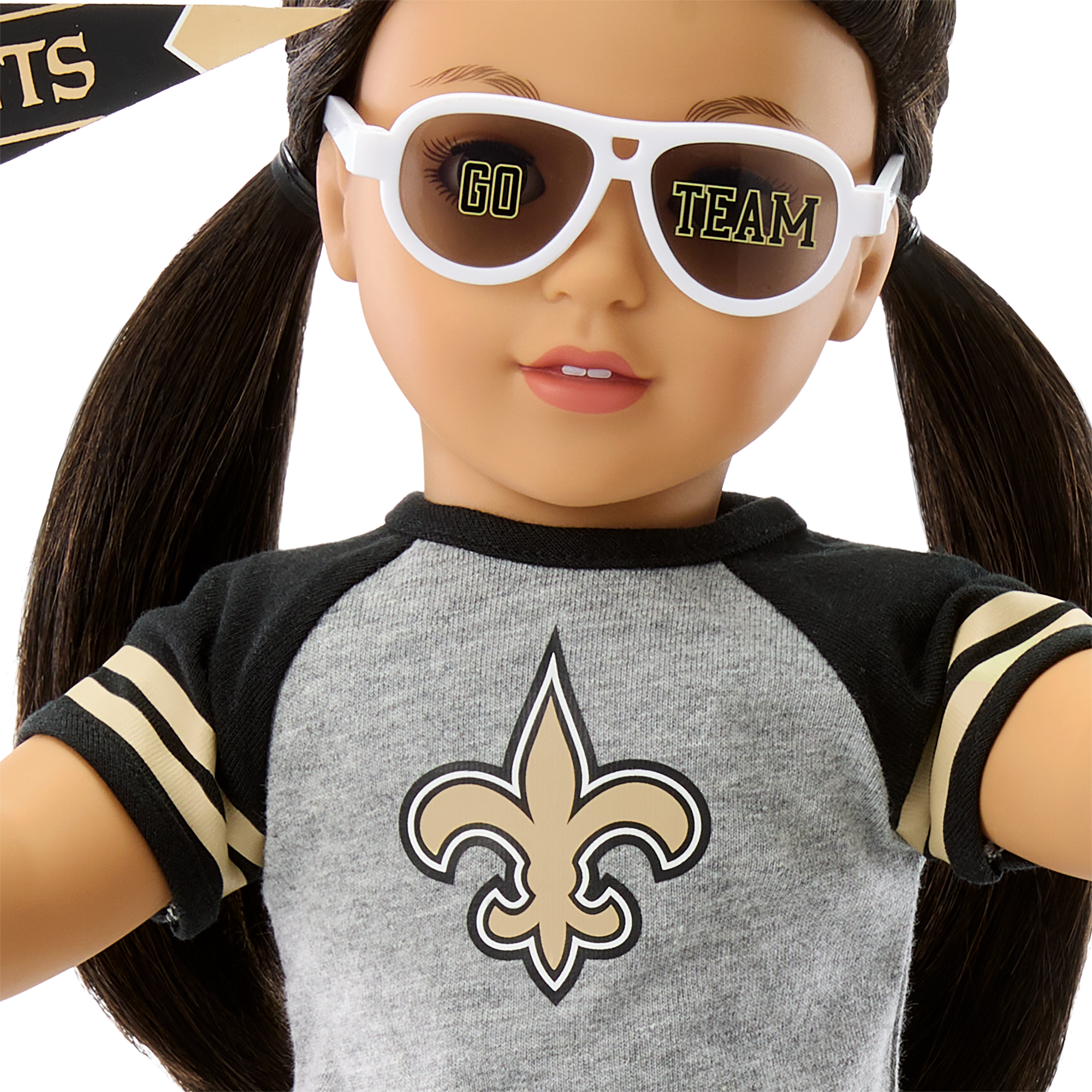 American Girl x NFL New Orleans Saints Fan Outfit & Accessories for 18-inch Dolls - Image 4