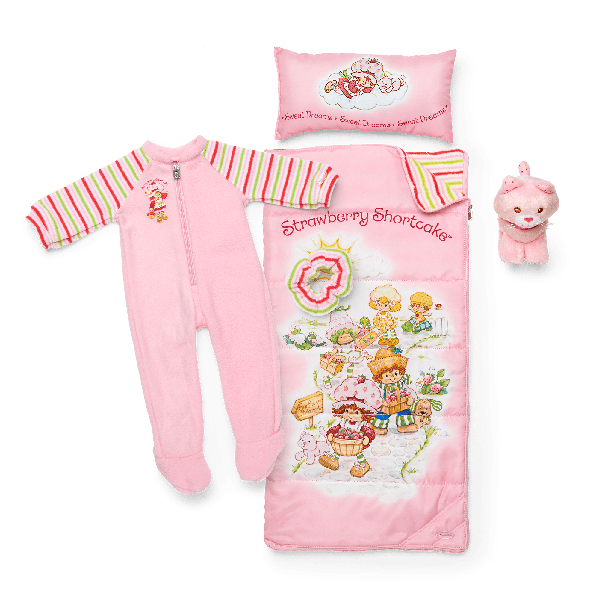 Courtney's Strawberry Shortcake Sleeping Bag & PJs for 18-inch Dolls (Historical Characters)